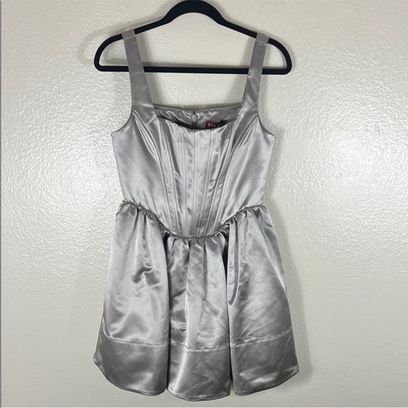 STAUD Silver Mini Dress - Picture 3 of 7